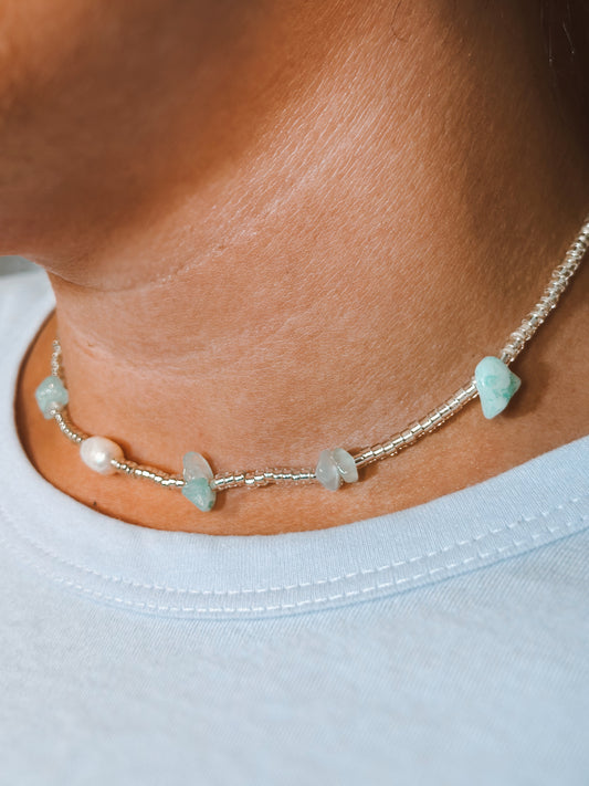 Choker quartzo azul de iemanjá