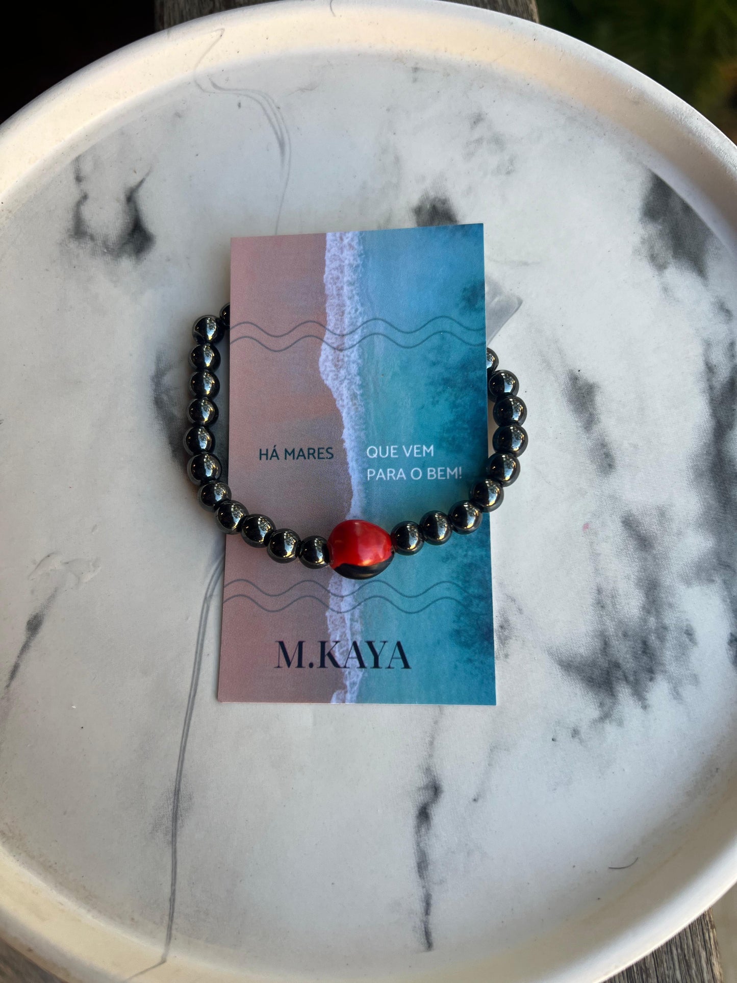 Pulseira hematita olho de exu