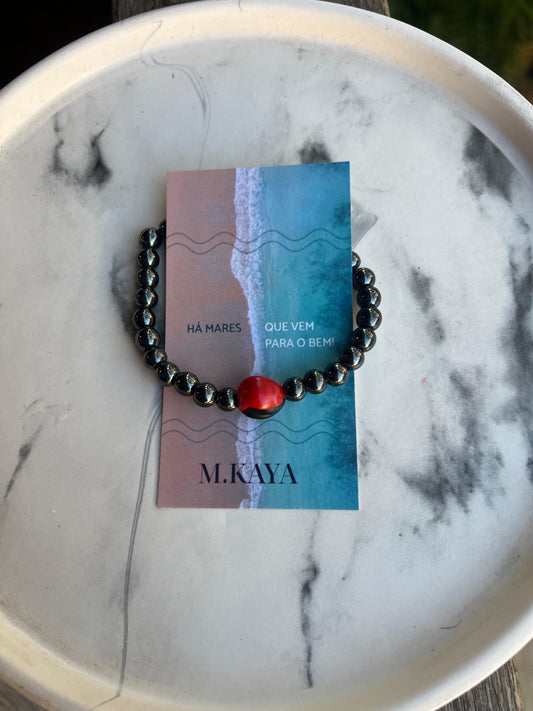 Pulseira hematita olho de exu